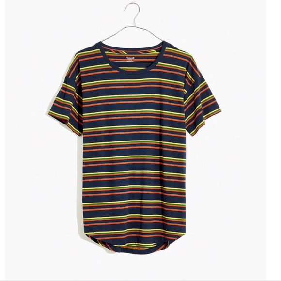 NWT Madewell Whisper Cotton Crewneck Stripe Tee - Picture 4 of 8